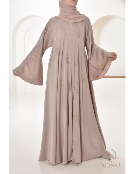 Abaya Dubai with rhinestones umbrella cut, party abaya women hijabi