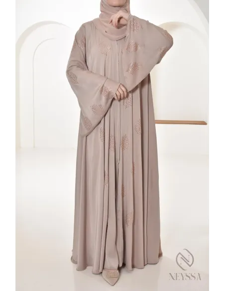 Abaya Dubai with rhinestones umbrella cut, party abaya women hijabi