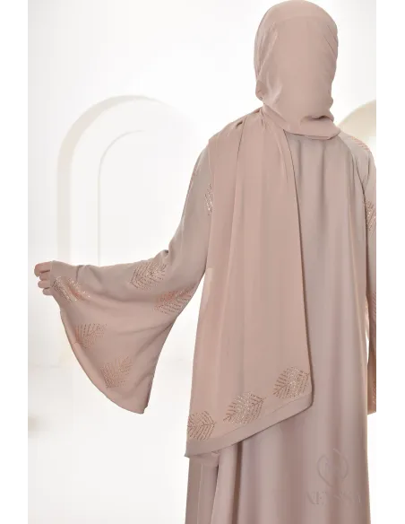 Abaya Dubai with rhinestones umbrella cut, party abaya women hijabi