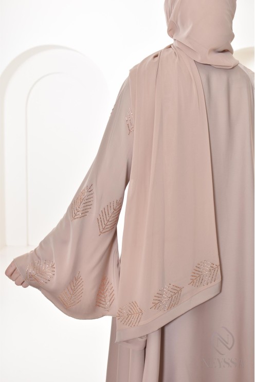 Abaya Dubai with rhinestones umbrella cut, party abaya women hijabi