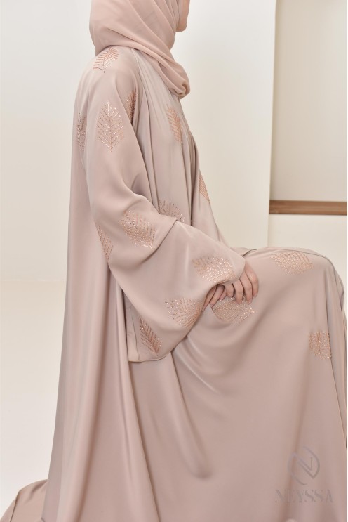 Abaya Dubai with rhinestones umbrella cut, party abaya women hijabi