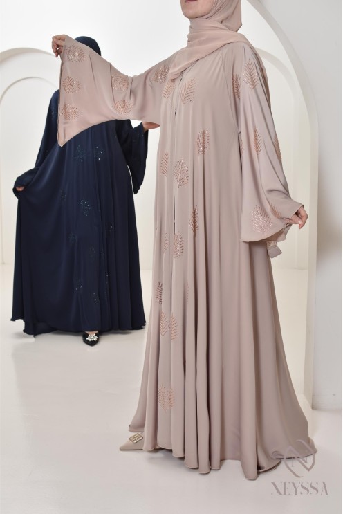 Abaya Dubai with rhinestones umbrella cut, party abaya women hijabi