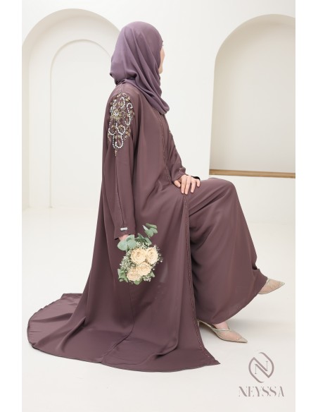 Abaya Dubai kimono beaded women Eid outfit idea, neyssa confection
