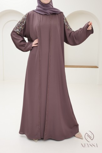 Abaya Dubaï kimono perlées femme idée tenue Aid, neyssa confection 2
