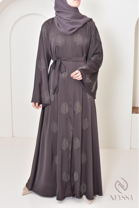 Abaya Dubai à strass longue pour femme musulmane, tenue Aid