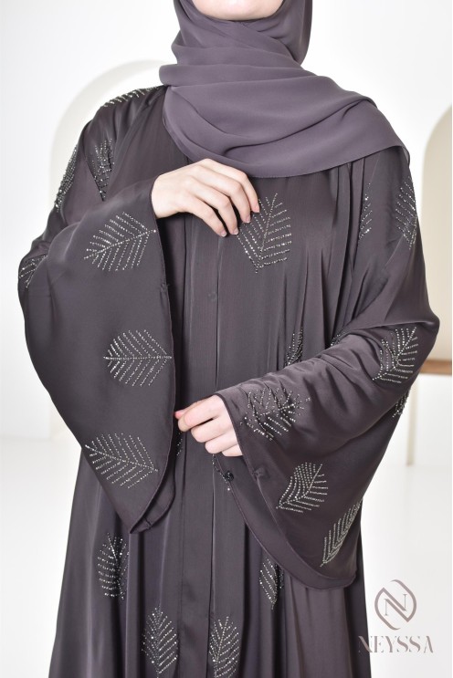Abaya Dubai à strass longue pour femme musulmane, tenue Aid
