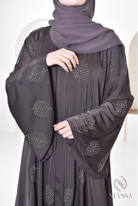 Abaya Dubai à strass longue pour femme musulmane, tenue Aid