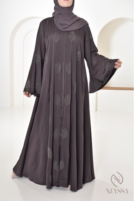 Abaya Dubai à strass longue pour femme musulmane, tenue Aid