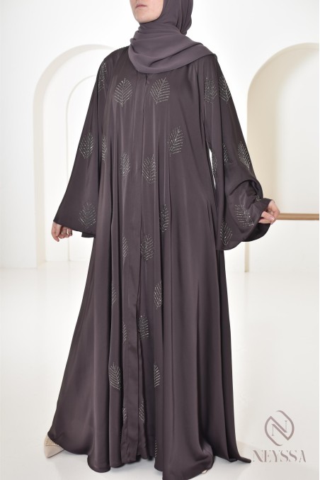 Abaya Dubai à strass longue pour femme musulmane, tenue Aid