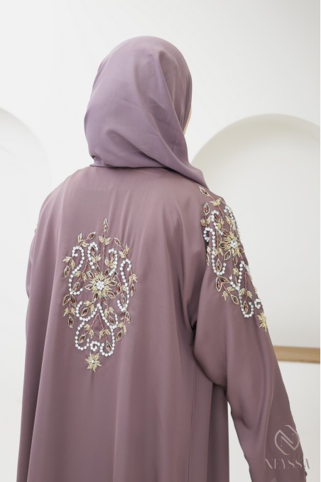 Abaya Dubaï kimono perlées femme idée tenue Aid, neyssa confection
