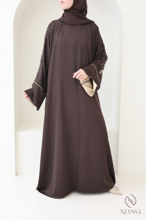 Abaya Dubaï kimono en soie de nidah pour femme voilée