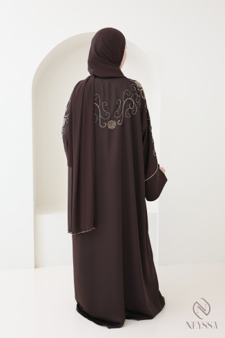 Abaya Dubai Kimono aus Nidah-Seide für verschleierte Frauen 2