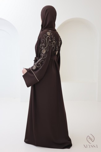 Abaya Dubaï kimono en soie de nidah pour femme voilée