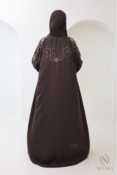 Abaya Dubaï kimono en soie de nidah pour femme voilée