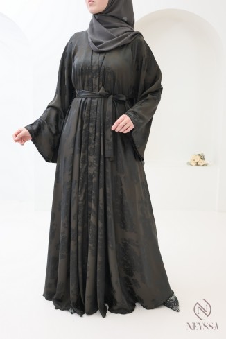 Dubai kimono abaya, 3 pieces, nidah silk, flared cut
