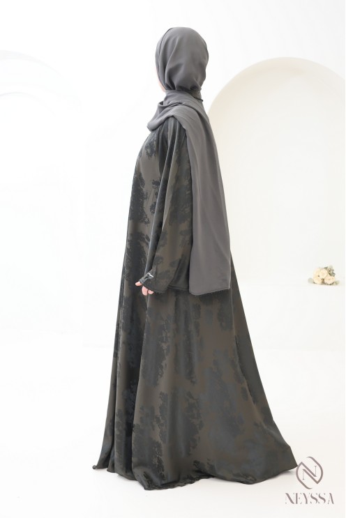 Dubai kimono abaya, 3 pieces, nidah silk, flared cut
