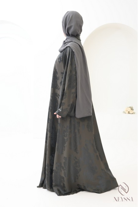 Dubai kimono abaya, 3 pieces, nidah silk, flared cut