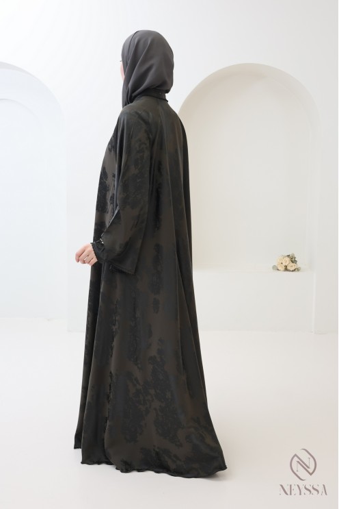 Dubai kimono abaya, 3 pieces, nidah silk, flared cut