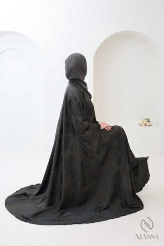 3-teilige Kimono-Abaya Dubai aus Nidah-Seide mit ausgestelltem Schnitt 2