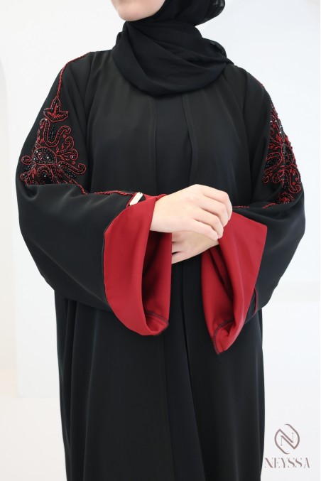 Moderner Kimono-Abaya aus Dubai mit Perlenverzierung