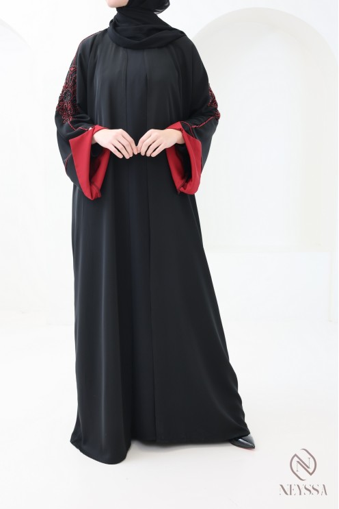 Moderner Kimono-Abaya aus Dubai mit Perlenverzierung