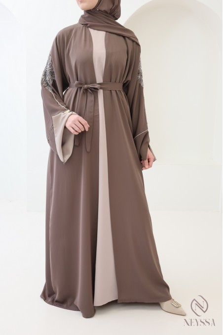 Abaya Dubaï kimono de luxe 4 pièces Neyssa Confection