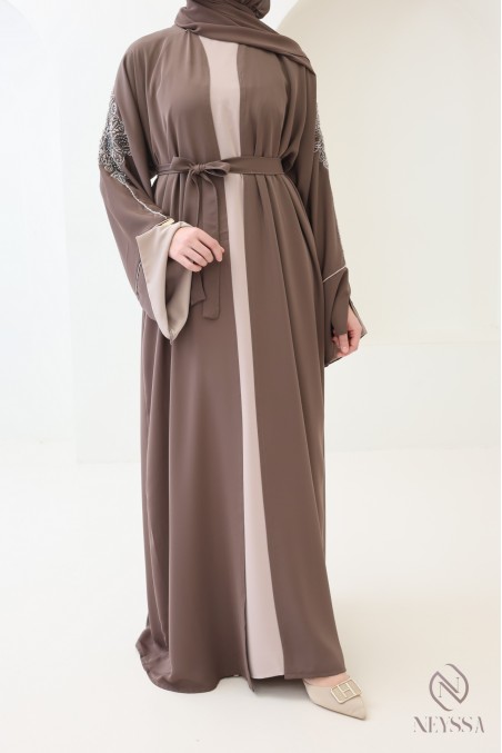 Abaya Dubaï kimono de luxe 4 pièces Neyssa Confection