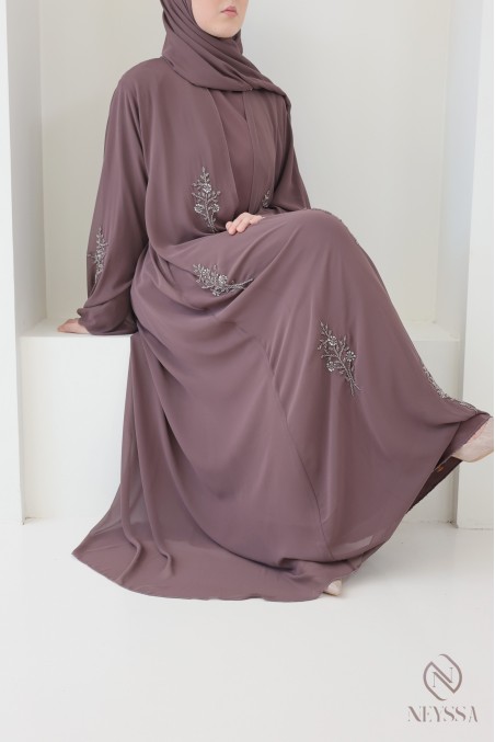Luxury Dubai kimono abaya for women with floral pattern