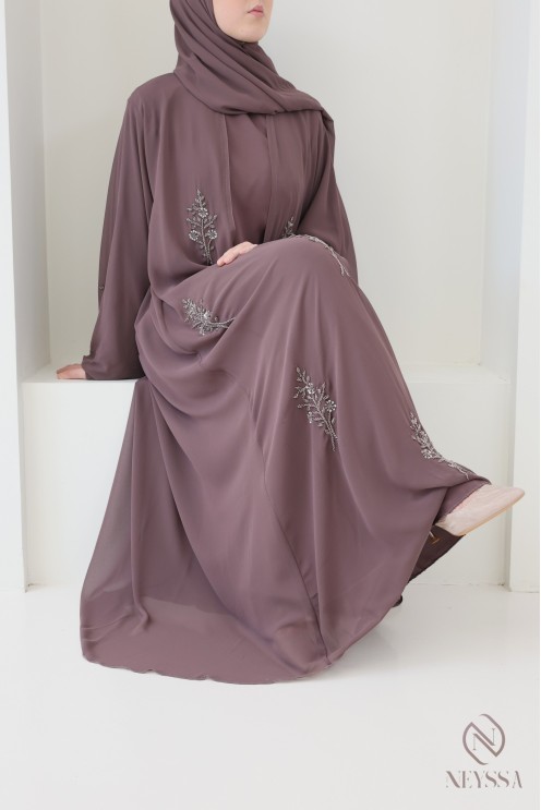 Luxury Dubai kimono abaya for women with floral pattern