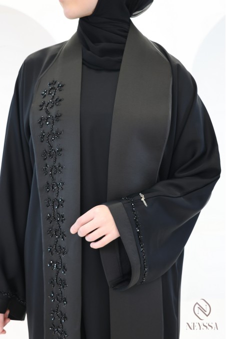 Chic Dubai kimono abaya, Neyssa Confection, with embroidered pearls