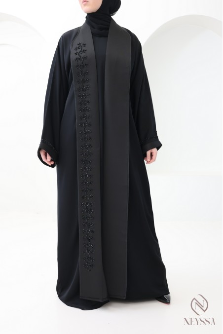 Chic Dubai kimono abaya, Neyssa Confection, with embroidered pearls