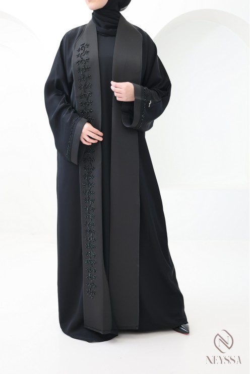 Chic Dubai kimono abaya, Neyssa Confection, with embroidered pearls