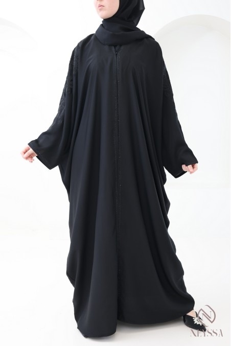 Abaya Dubai Kimono im Schmetterlingsschnitt, mit Strasssteinen