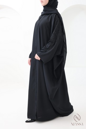 Abaya Dubai Kimono im Schmetterlingsschnitt, mit Strasssteinen