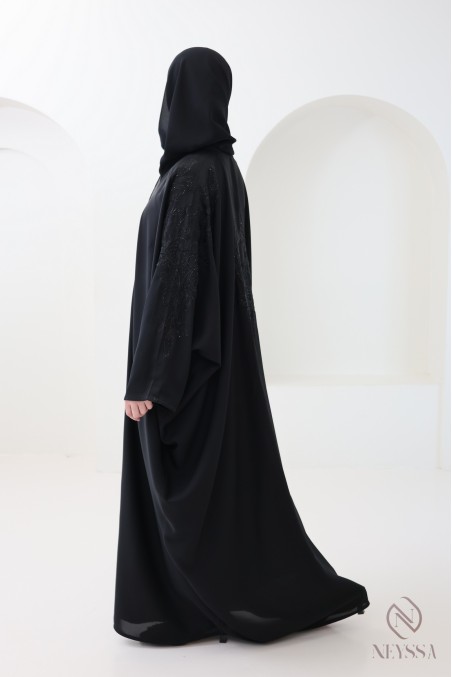 Abaya Dubai Kimono im Schmetterlingsschnitt, mit Strasssteinen