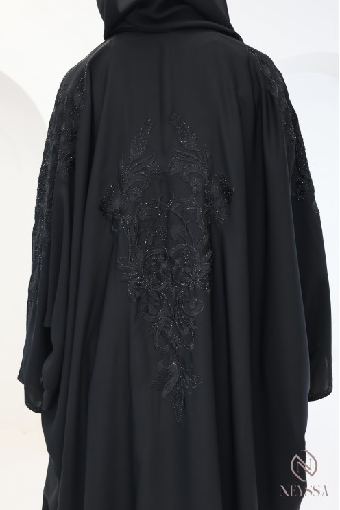 Abaya Dubai Kimono im Schmetterlingsschnitt, mit Strasssteinen