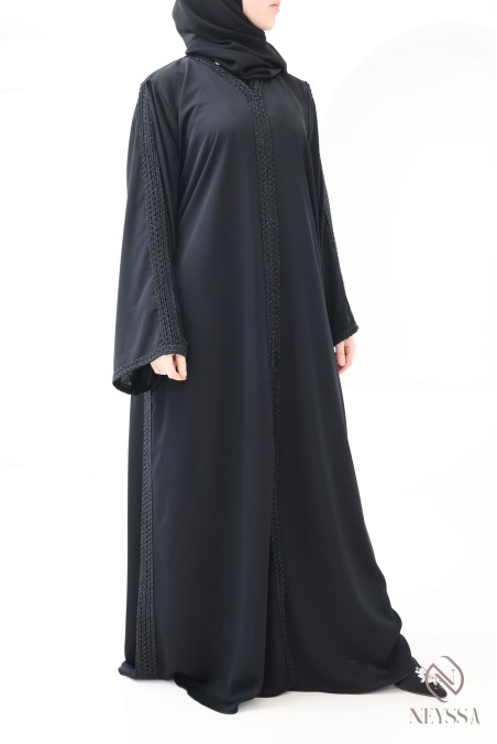 Abaya Dubai Kimono für Frauen mit geflochtener Stickerei für Hijabi