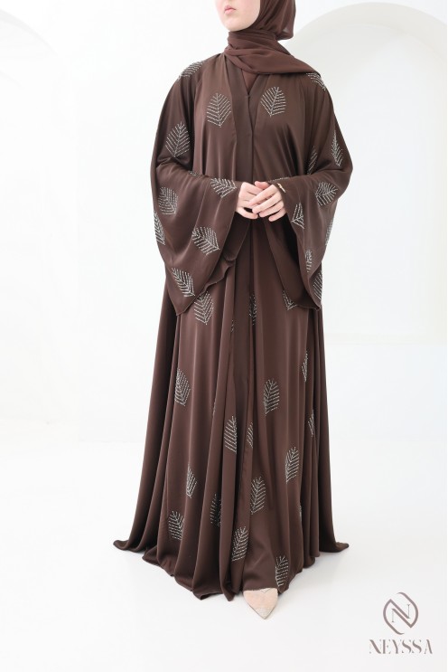 Abaya Dubai Kimono mit Strasssteinen,  ideales Outfit für das Eid-Fest
