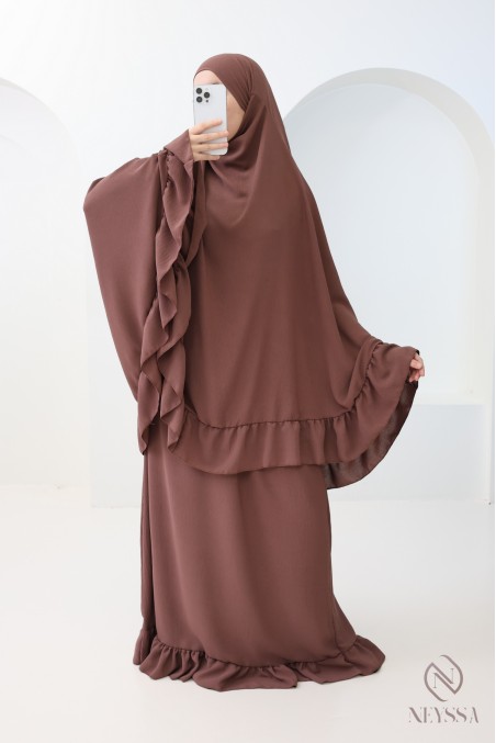 Ensemble 2 pièces de prière en jazz cape et jupe, idéal pour la maison