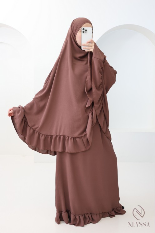 Ensemble 2 pièces de prière en jazz cape et jupe, idéal pour la maison