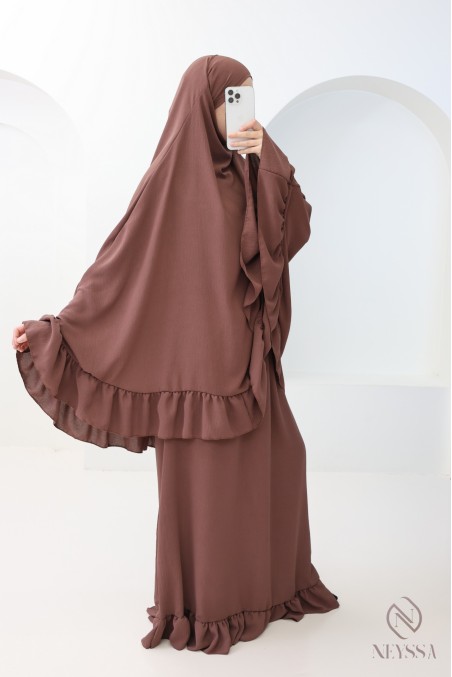 Ensemble 2 pièces de prière en jazz cape et jupe, idéal pour la maison