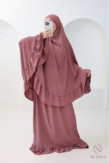 Ensemble 2 pièces de prière en jazz cape et jupe, idéal pour la maison