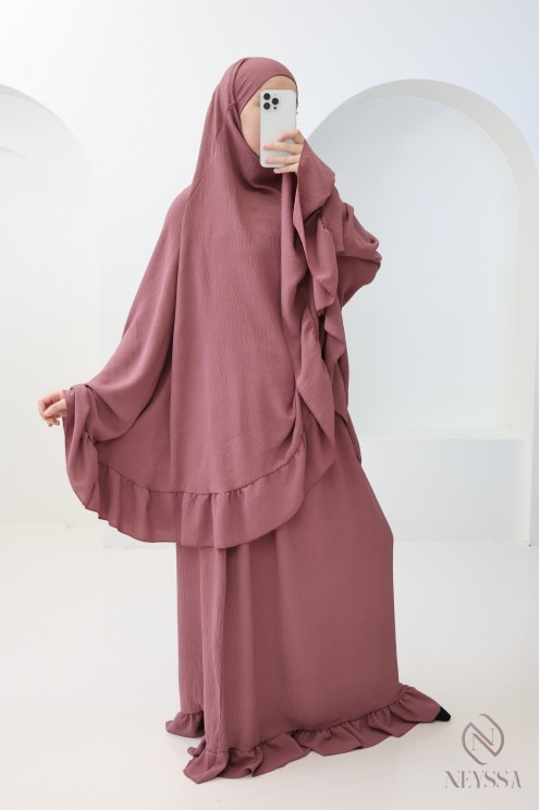 Ensemble 2 pièces de prière en jazz cape et jupe, idéal pour la maison