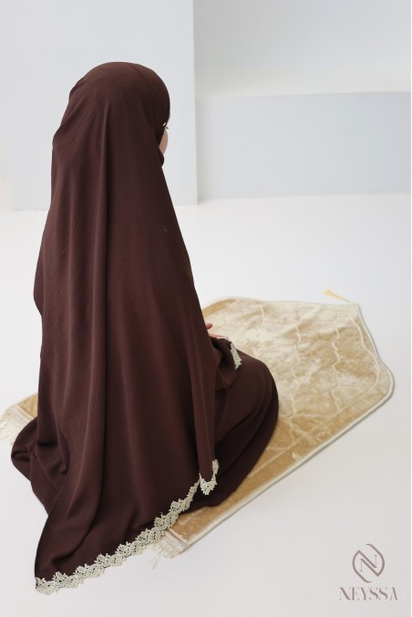 Gebetskleid im Schmetterlingsschnitt mit integriertem Hijab