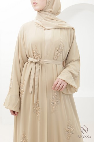 Abaya Dubaï kimono pour femme hijabi musulmane voilée 2