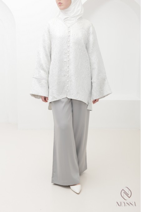 3-teiliges Ensemble aus Brokat-Tunika und Sfifa mit Palazzo-Hose