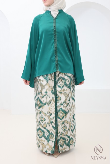 3-piece brocade tunic and skirt set for women