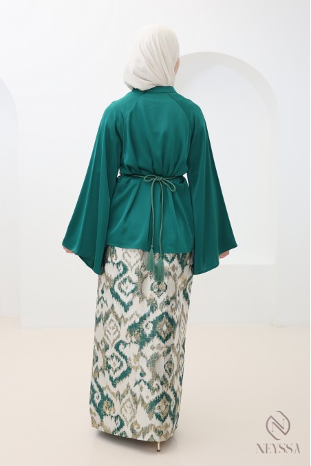 3-piece brocade tunic and skirt set for trendy hijabi women