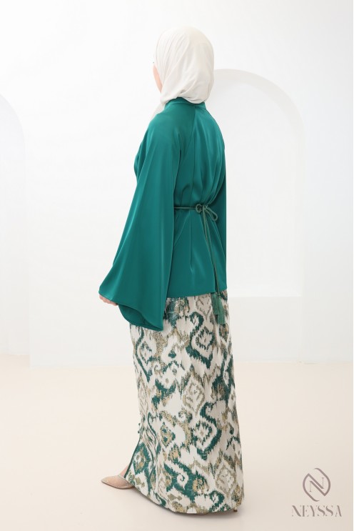 3-piece brocade tunic and skirt set for trendy hijabi women