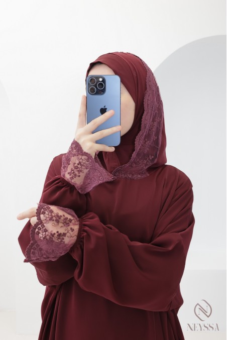 Abaya de prière avec son hijab intégré, idéal salat Aid
